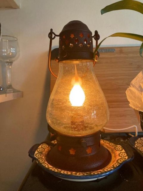Rustic Onion Lamp - Red