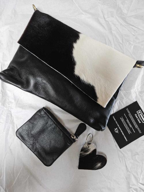 Cowhide Crossbody Bag - Chic Genuine Leather Purse with Adjustable Str –  cows skin jackets
