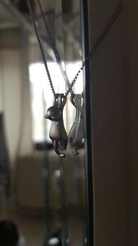 Pendentif Chat En Cristal Gravé Couleur Argent – Bijou Rétro Charmant Et Détaillé