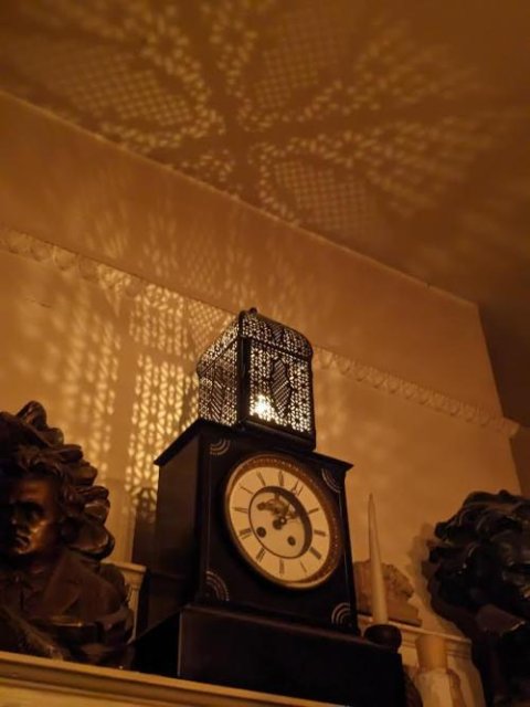Black and silver birdcage lantern