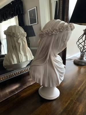 The Veiled Maiden Bust Statue (The Bride) - Veined & Polished