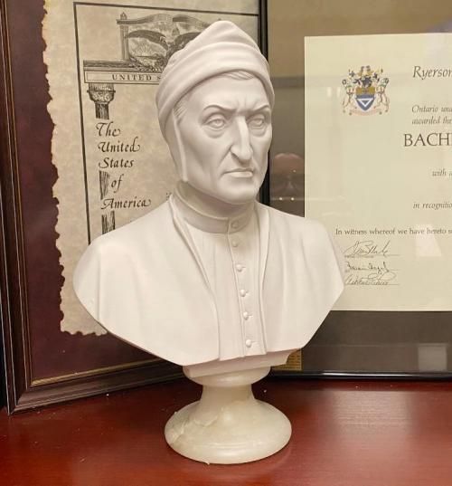 Dante Bust Statue - Poet - Made in Europe - High-quality - Decor - 34 cm /  13.3