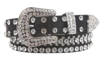 Kids 1 1/16" (27 mm) Western Cowgirl Rhinestone Studded Skinny Belt review