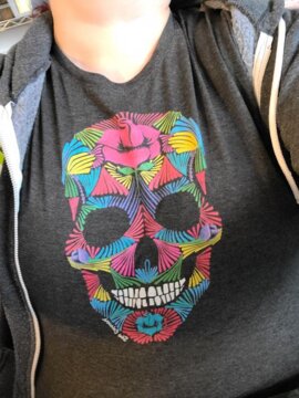 Rainbrush Skull Women’s Premium T-Shirt review