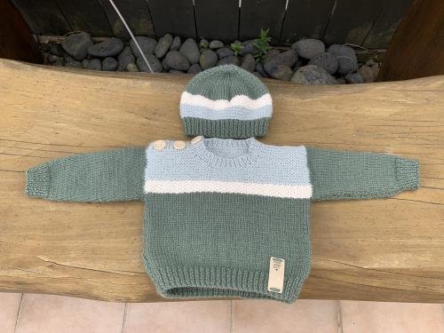Baby Aspen Sweater & Hat Knitting Kit