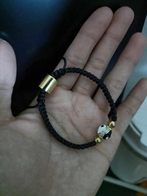 Yin Yang Evil Eye with Gold Pyrite Tibetan Shamballa Bracelet