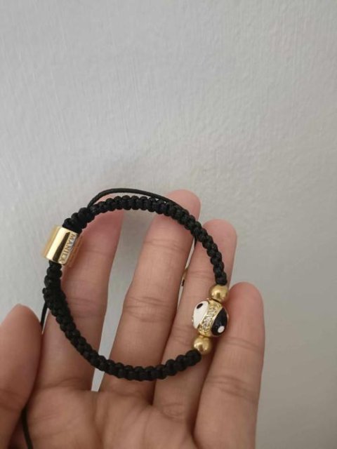 Yin Yang Evil Eye with Gold Pyrite Tibetan Shamballa Bracelet