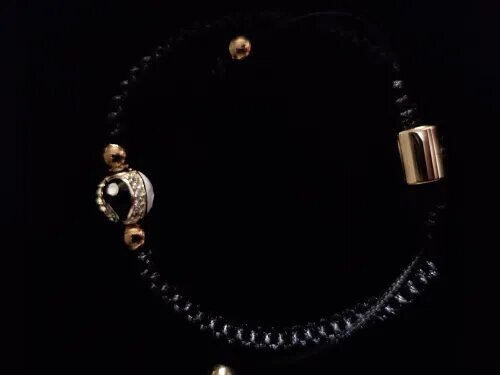 Yin Yang Evil Eye with Gold Pyrite Tibetan Shamballa Bracelet
