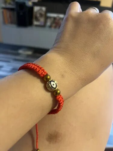 Evil Eye with Pyrite in Tibetan Red String Shamballa Bracelet
