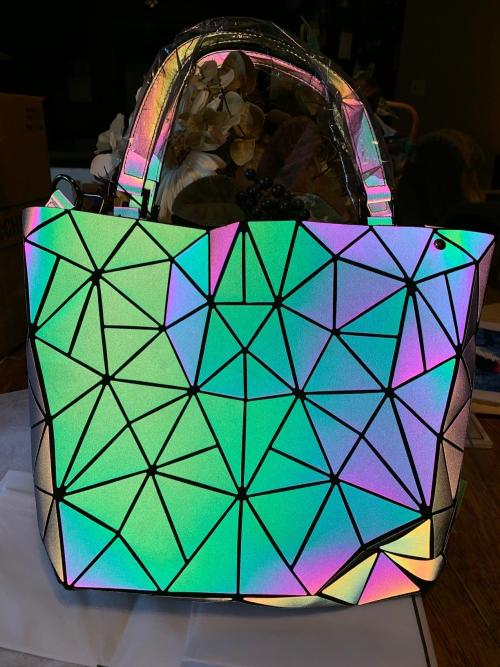 Holographic Geometric Color Changing Backpack – Neon Culture