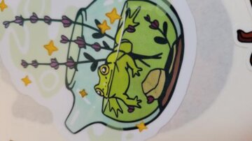 Lavender Tea Frog 3" Die-Cut Vinyl Sticker review