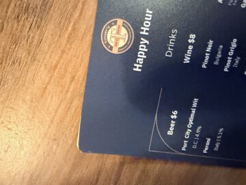 Waterproof Flat Table Menus 4" x 6" review