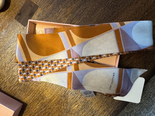 【関税込み】 Printed Silk Twill Skinny Scarf Silk Twilly Skinny Scarves – L I N N A