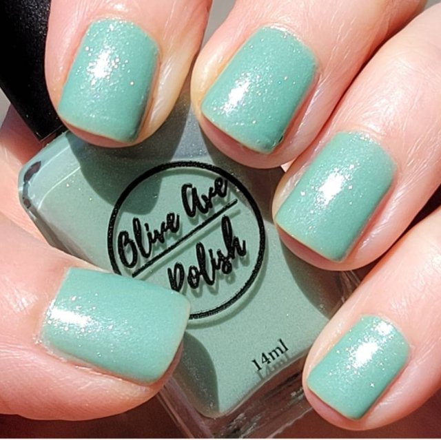 Sage | pastel green with silver shimmer