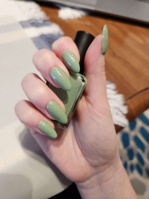 Sage | pastel green with silver shimmer