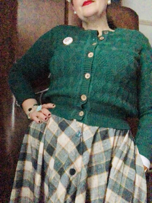 50s Green Long Wool Skirt, Wool Circle Skirt, Vintage Inspired