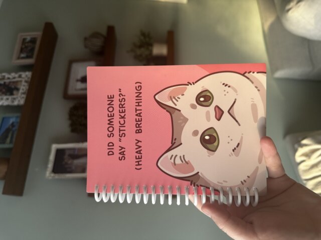 MD Heavy Breathing Cat Reusable Sticker Book