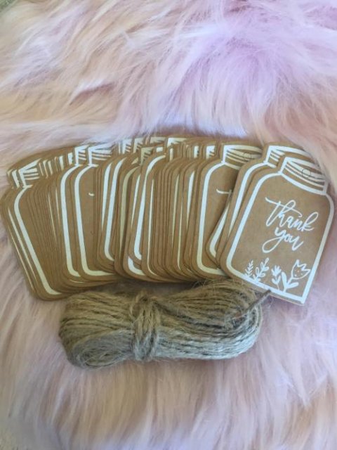 50PCS Kraft Paper Thank You Tags