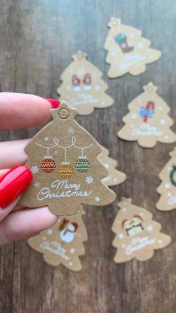 48PCS Christmas Tree Paper Tag