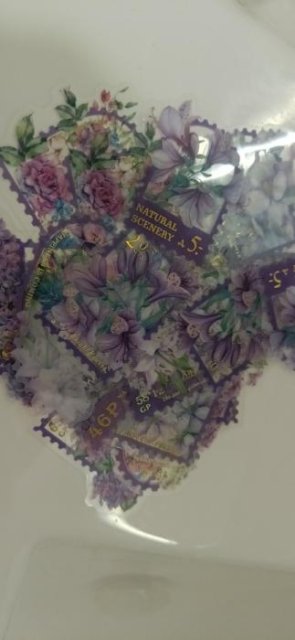 30 Pcs Colorful Floral PET Stamp Stickers