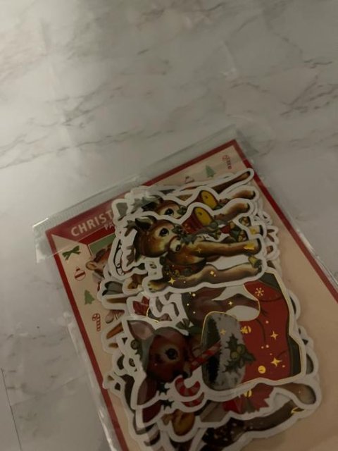 Lot de 30 autocollants en papier adhésif brillant de Noël