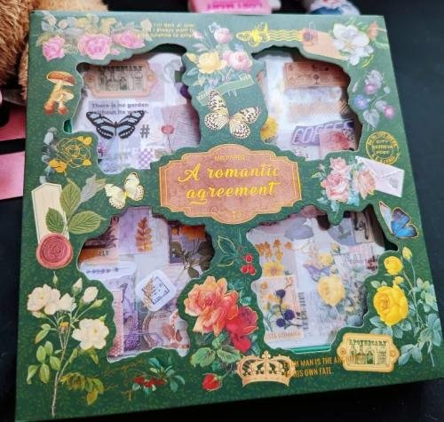 Vintage Garden 100-Piece PET Sticker Set