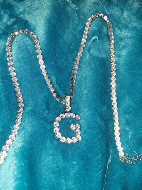 Bling Crystal Necklace (Initial Chain)
