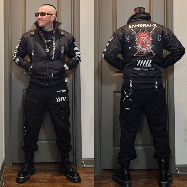 SMRI-X Black Bomber Jacket - Fabric of the Universe
