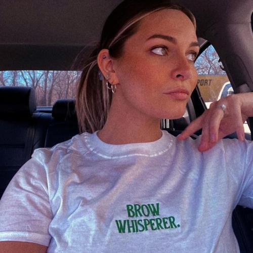 Brow Whisperer Embroidered T-Shirt