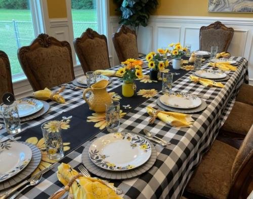Rectangular Checkered Tablecloth, Gingham Tablecloth
