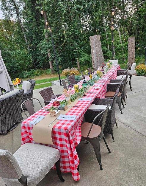 Rectangular Checkered Tablecloth, Gingham Tablecloth