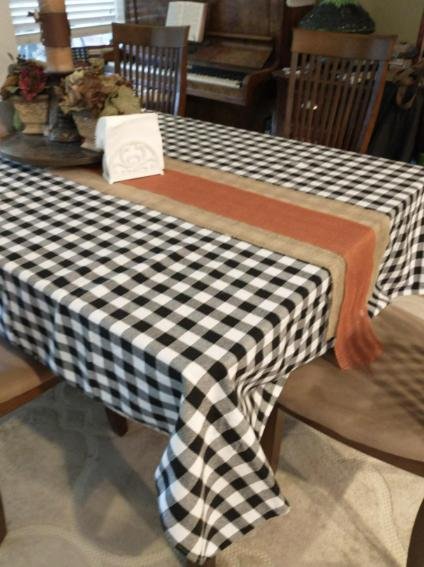 Rectangular Checkered Tablecloth, Gingham Tablecloth