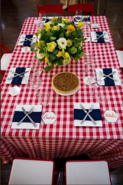Rectangular Checkered Tablecloth, Gingham Tablecloth