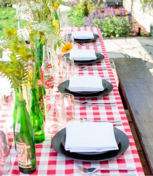 Rectangular Checkered Tablecloth, Gingham Tablecloth