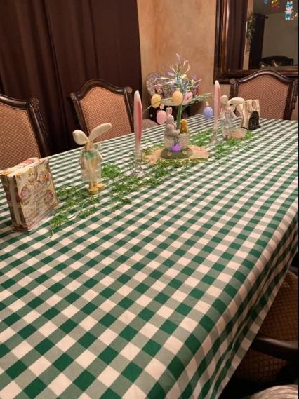 Rectangular Checkered Tablecloth, Gingham Tablecloth