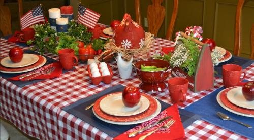 Rectangular Checkered Tablecloth, Gingham Tablecloth
