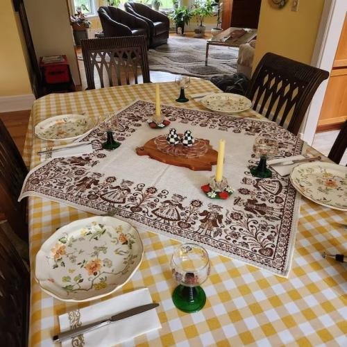 Rectangular Checkered Tablecloth, Gingham Tablecloth
