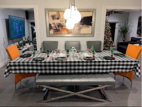 Rectangular Checkered Tablecloth, Gingham Tablecloth