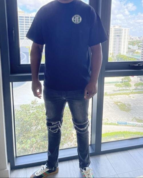 Monogram Lux Black Tee