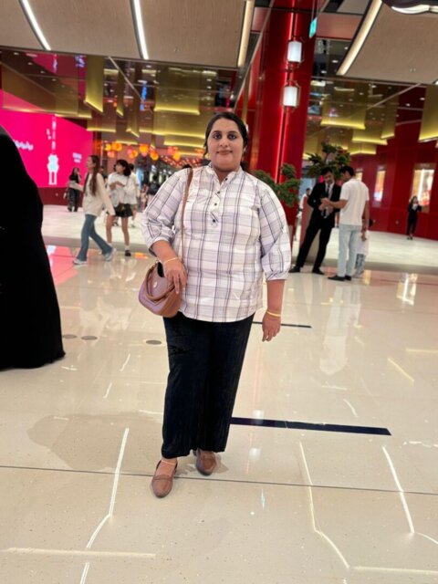 Soft Denim Textured Schiffli Kurti