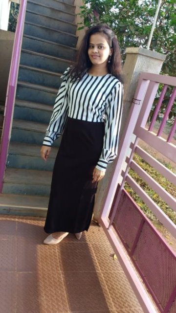 Monocromatic Stripe Fitted Dress