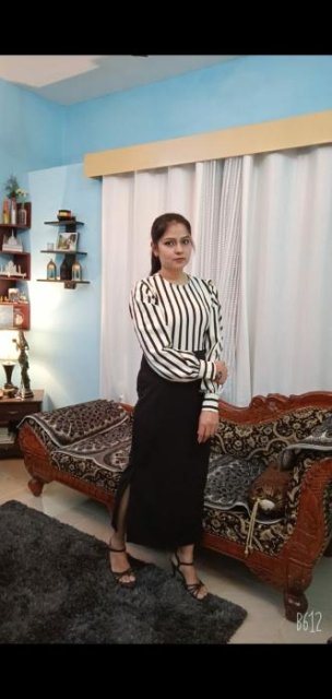 Monocromatic Stripe Fitted Dress
