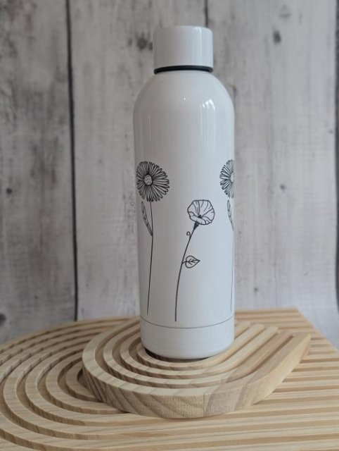Edelstahl Trinkflasche in weiß 500ml