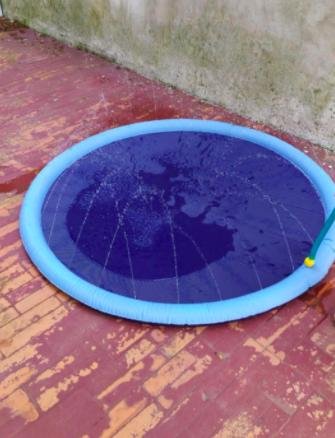 Piscine Gonflable Pour Chiens - 100 Cm - Pliable - Épais - Tapis De Jeu Pour Lete Le Jardin La Plage Larriere Cour Bleu 88067513