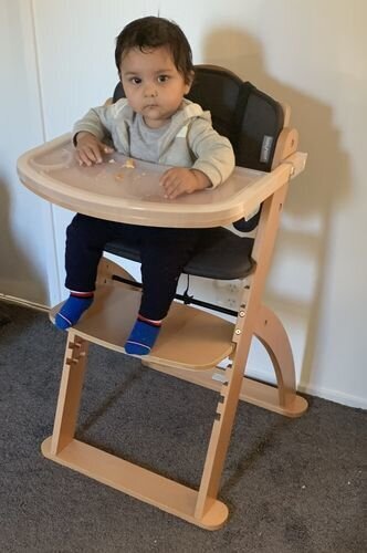 Ava High Chair- White / Beech