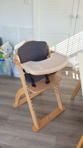 Ava High Chair- White / Beech