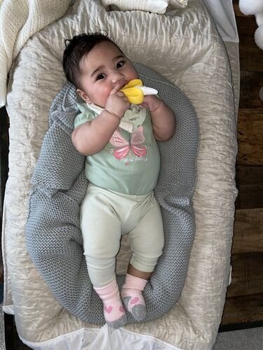 Organic Breathe Eze Cosy Crib - White Leaf