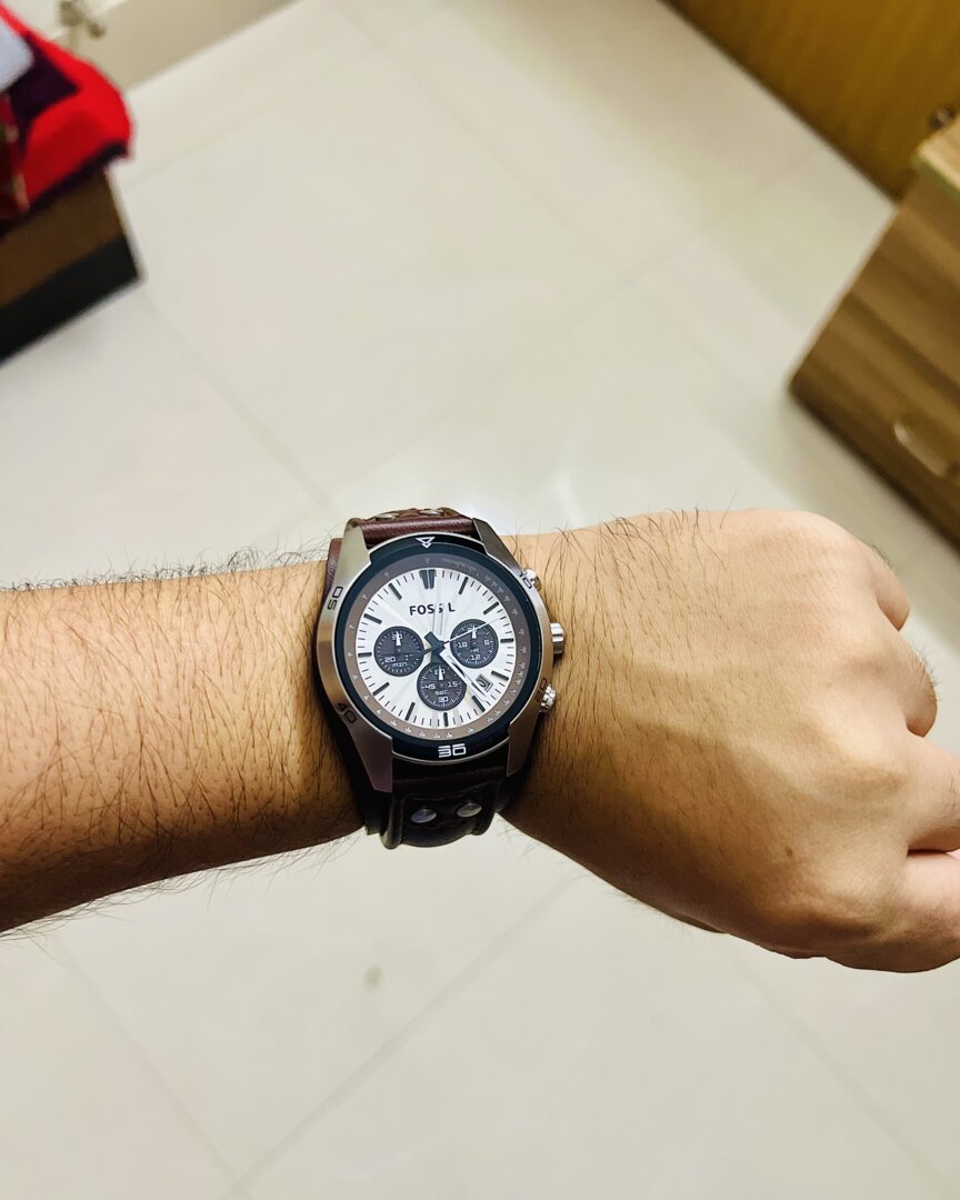 Fossil - Heren - Wit - Leer - Leer - Horloges kopen? | Korting tot 24