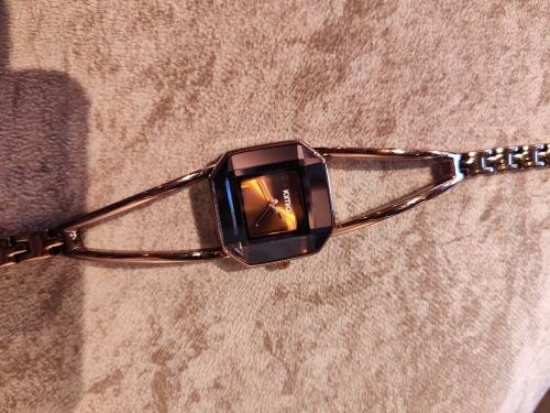 KIMIO Hollow Square Brown Dial Ladies Watch | K463L-C07