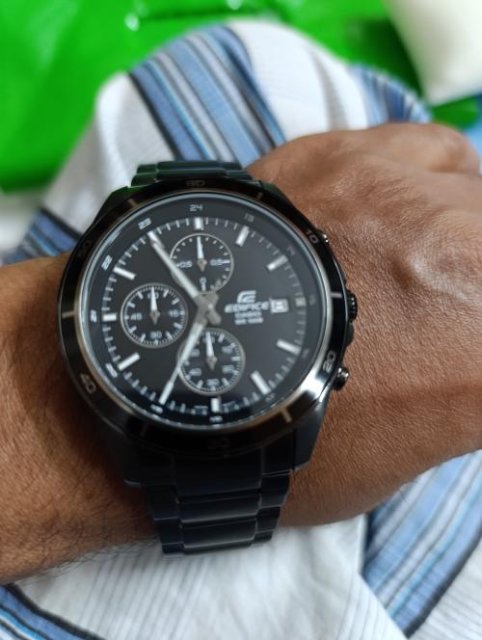 Casio Edifice Chronograph Black Dial Stainless Steel Watch| EFR-571MDC